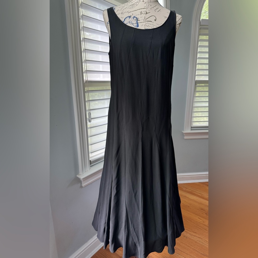 NWT Eileen Fischer Silk Ballet Panel Dress Size Medium Black